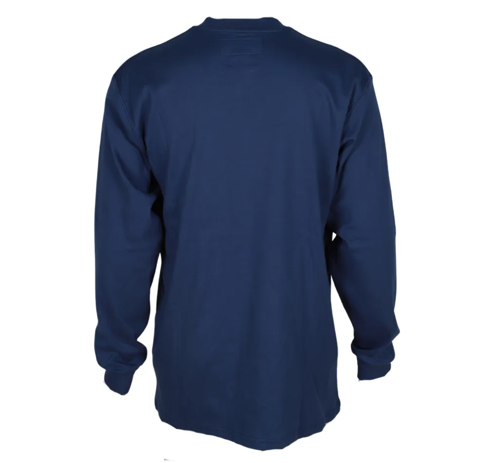 Forge Fr Men's Indigo Henley Neck Long Sleeve T-shirt