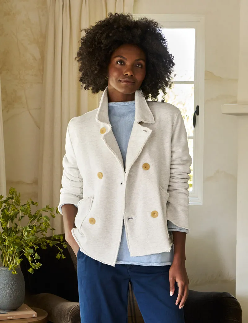 Frank & Eileen Cropped Peacoat in Heather White Melange