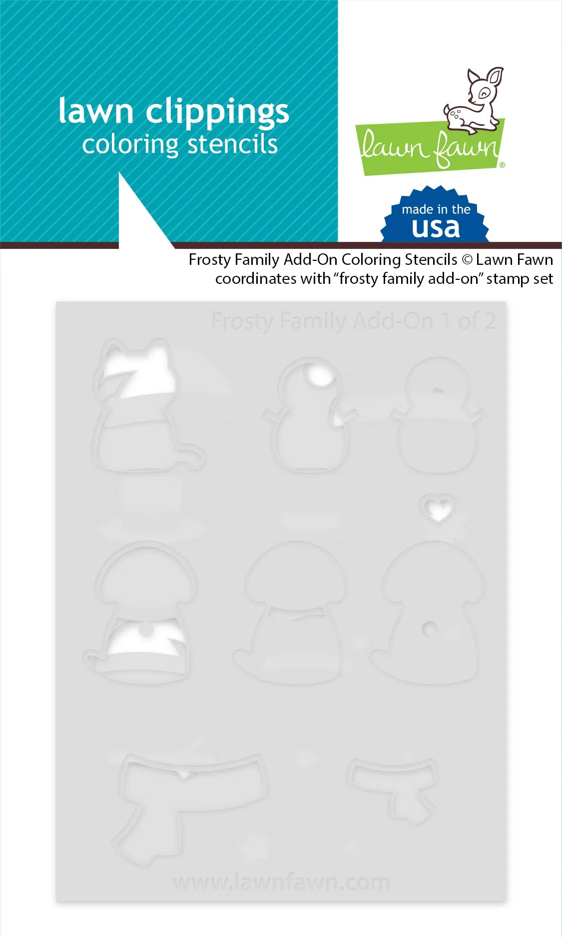 frosty family add-on coloring stencils