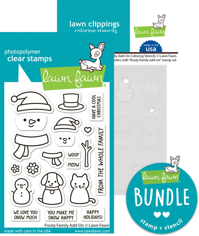 frosty family add-on (stamp coloring stencil bundle )