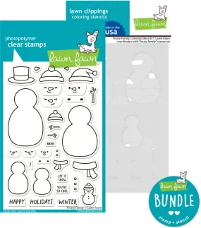 frosty family (stamp coloring stencil bundle )