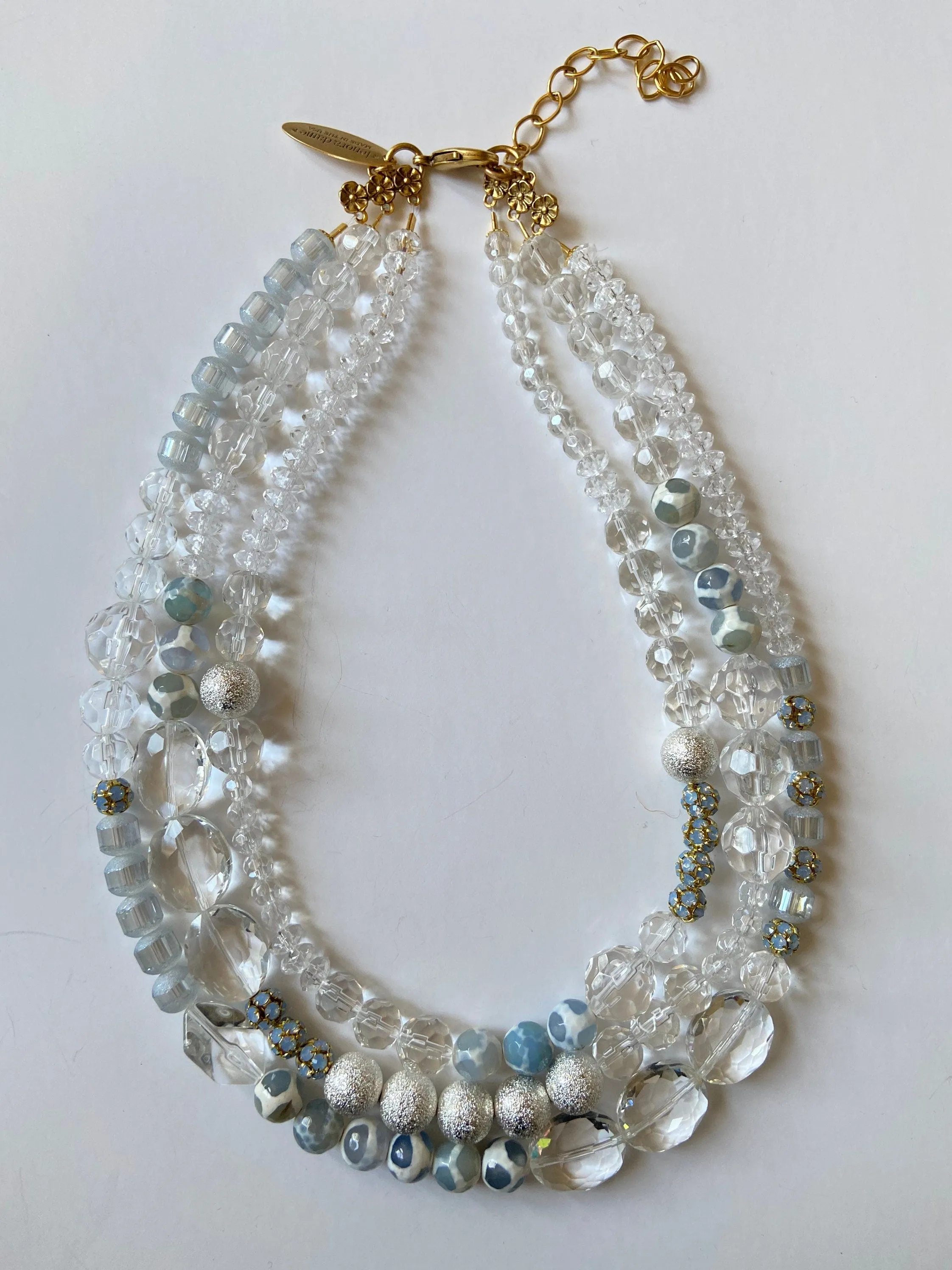 Frosty Multi-Strand Necklace - Holiday Jewelry - Crystal Necklace