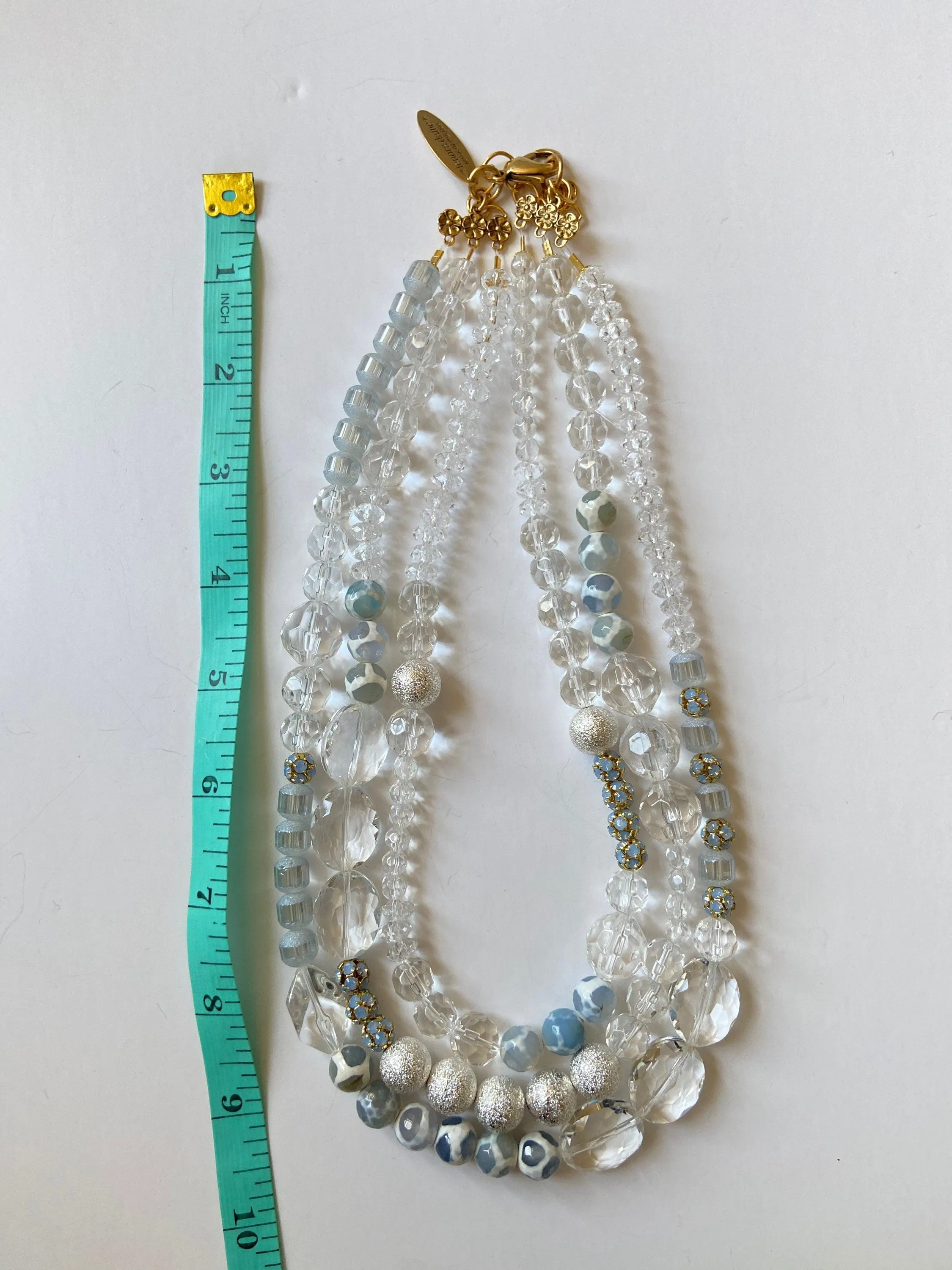 Frosty Multi-Strand Necklace - Holiday Jewelry - Crystal Necklace