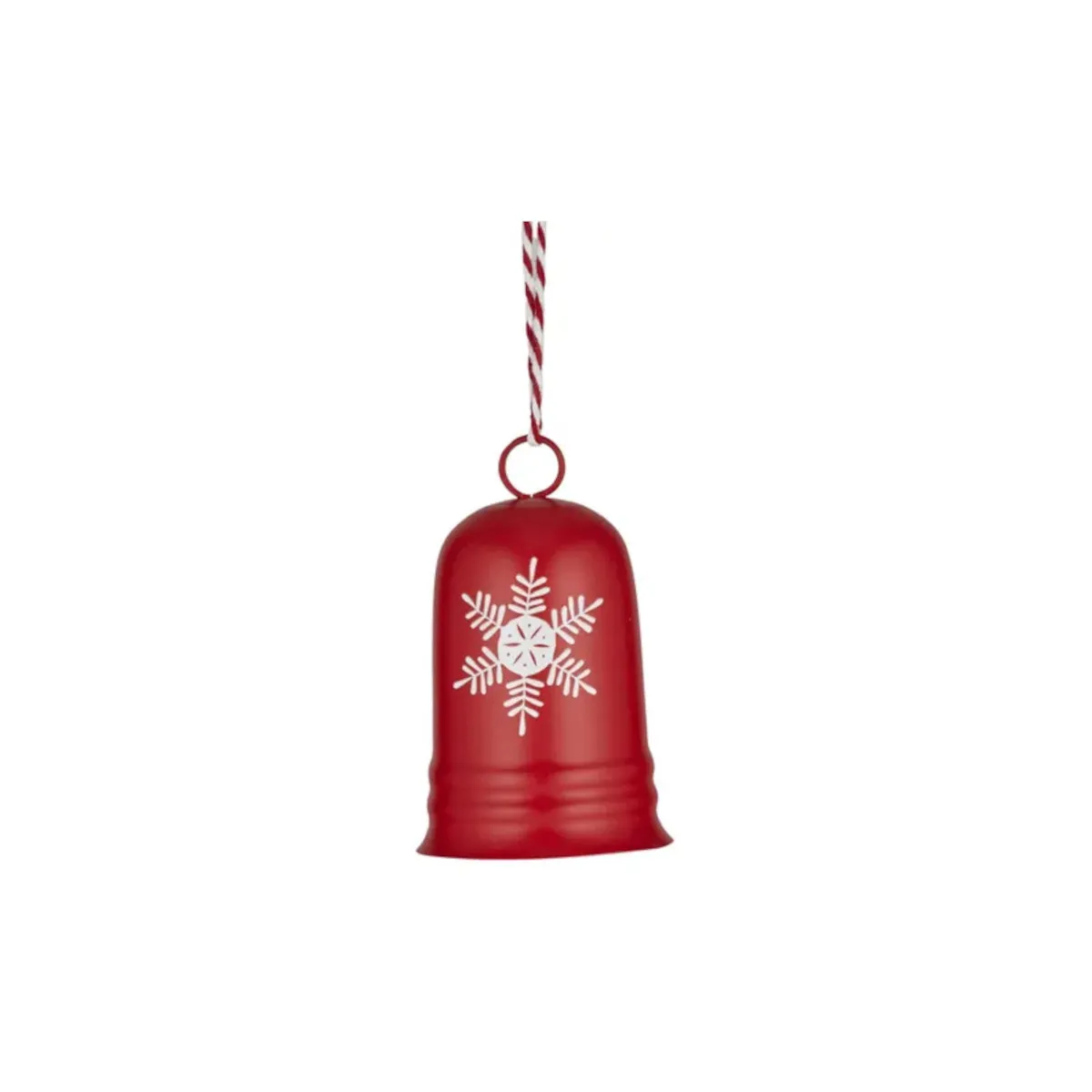 Gala Snowflake Bell Ornament Red & White 12cm