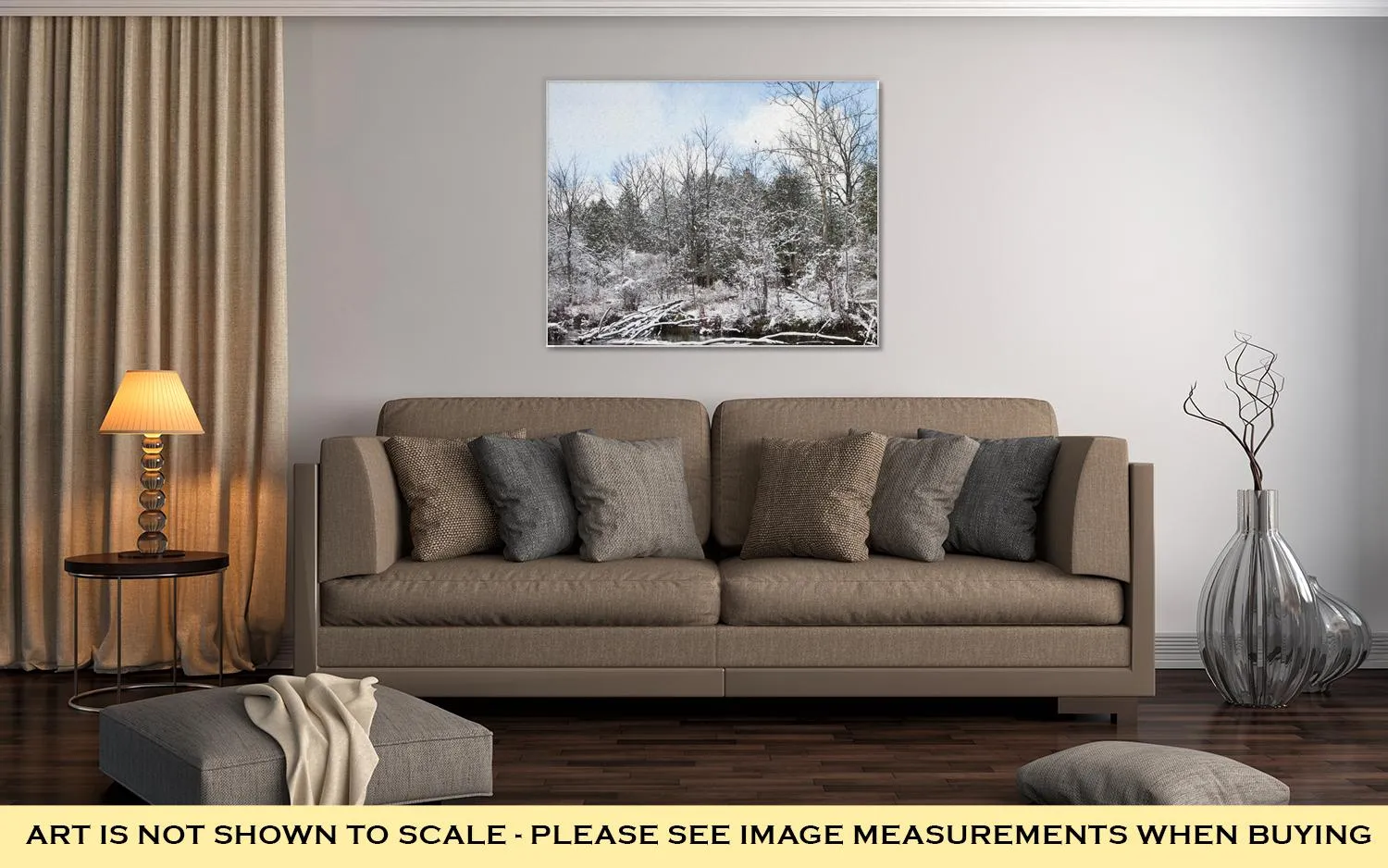 Gallery Wrapped Canvas, Frosty Winter Scene Vertical