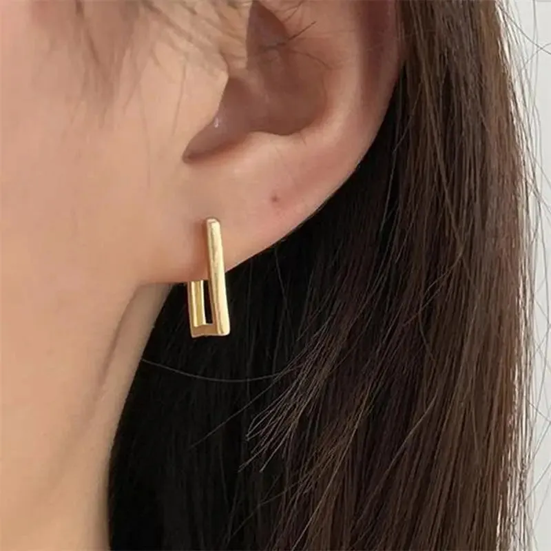 Geometric Gold Metal Earrings - Trendy Jewelry Earring