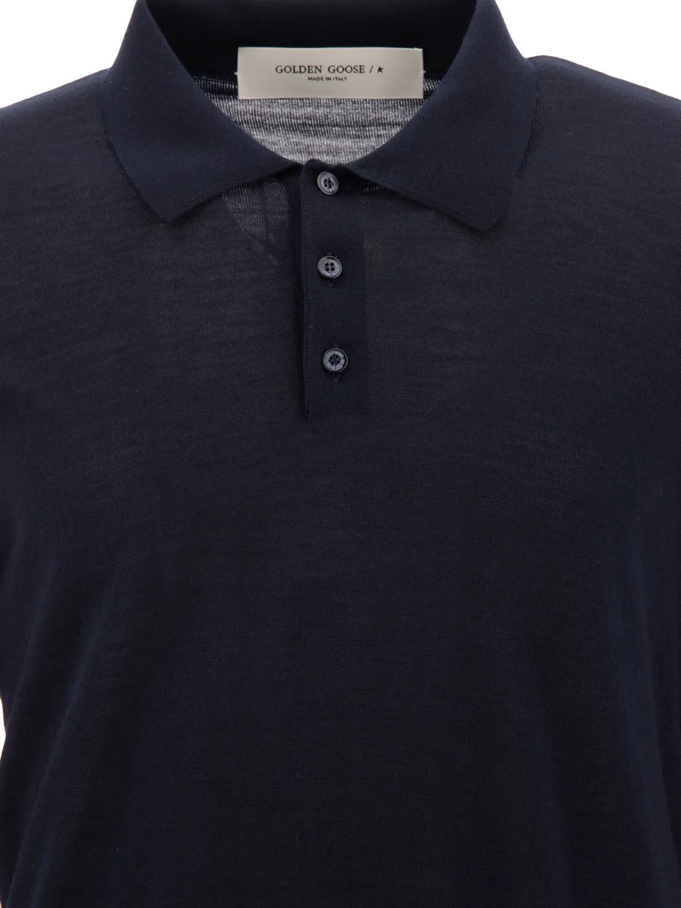 GOLDEN GOOSE Luxury Blue Wool Polo Shirt