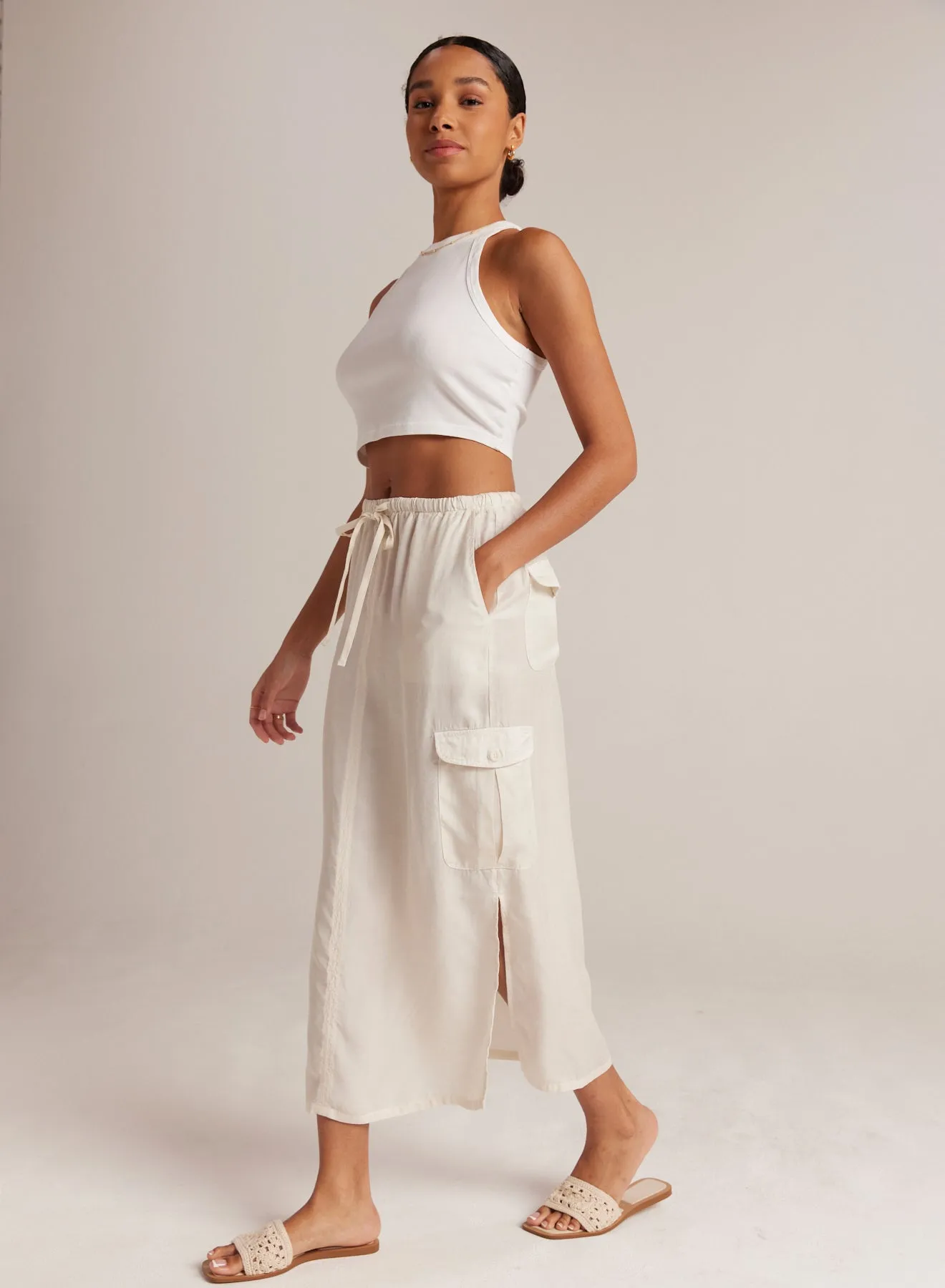 Goldie Bellow Pocket Cargo Skirt  - Oasis Sand