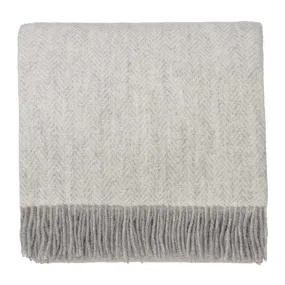 Gotland Sheri Wool Blanket [Off-white & Grey]