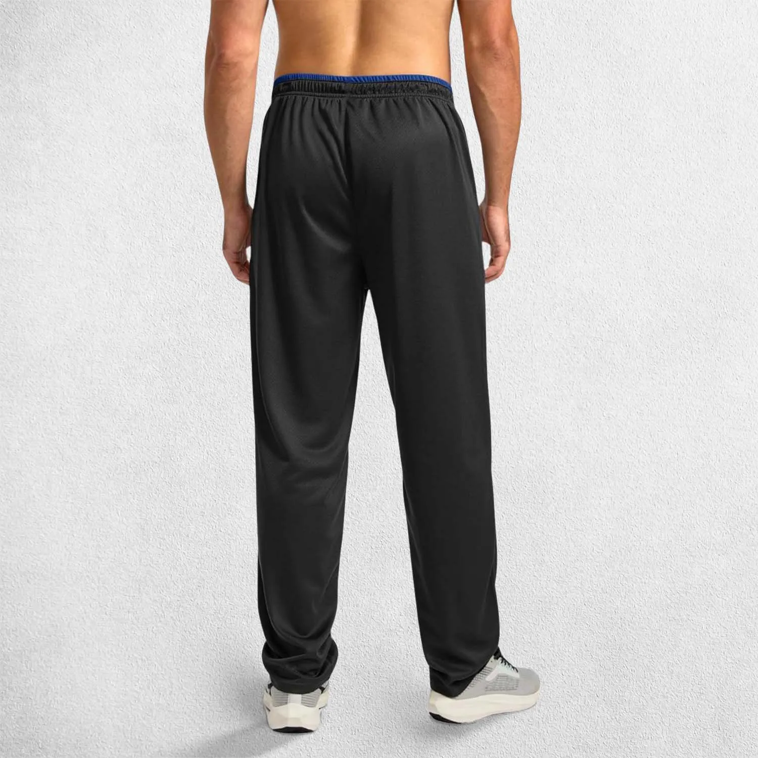 GPW Men’s Open-Bottom Workout Trousers with Zip Pockets and Lightweight Mesh