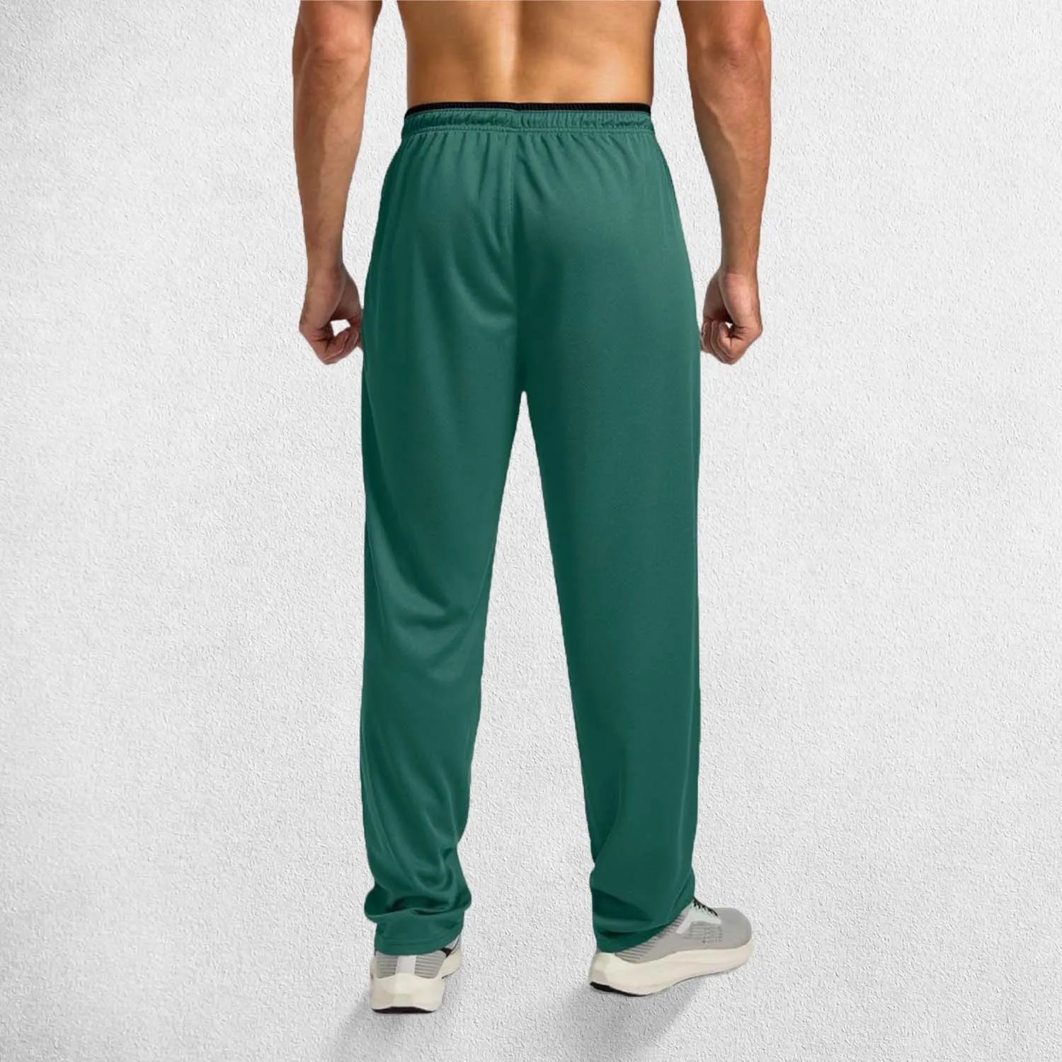 GPW Men’s Open-Bottom Workout Trousers with Zip Pockets and Lightweight Mesh