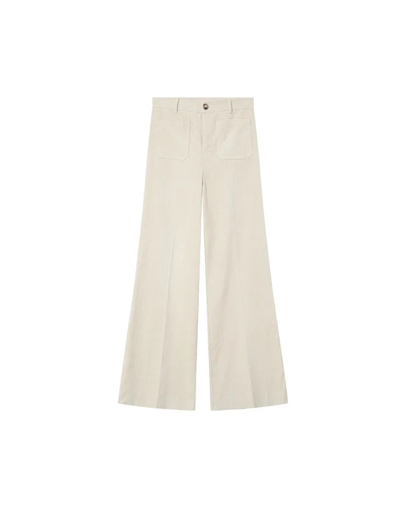 Grace & Mila Layton Ecru wide leg cord trousers