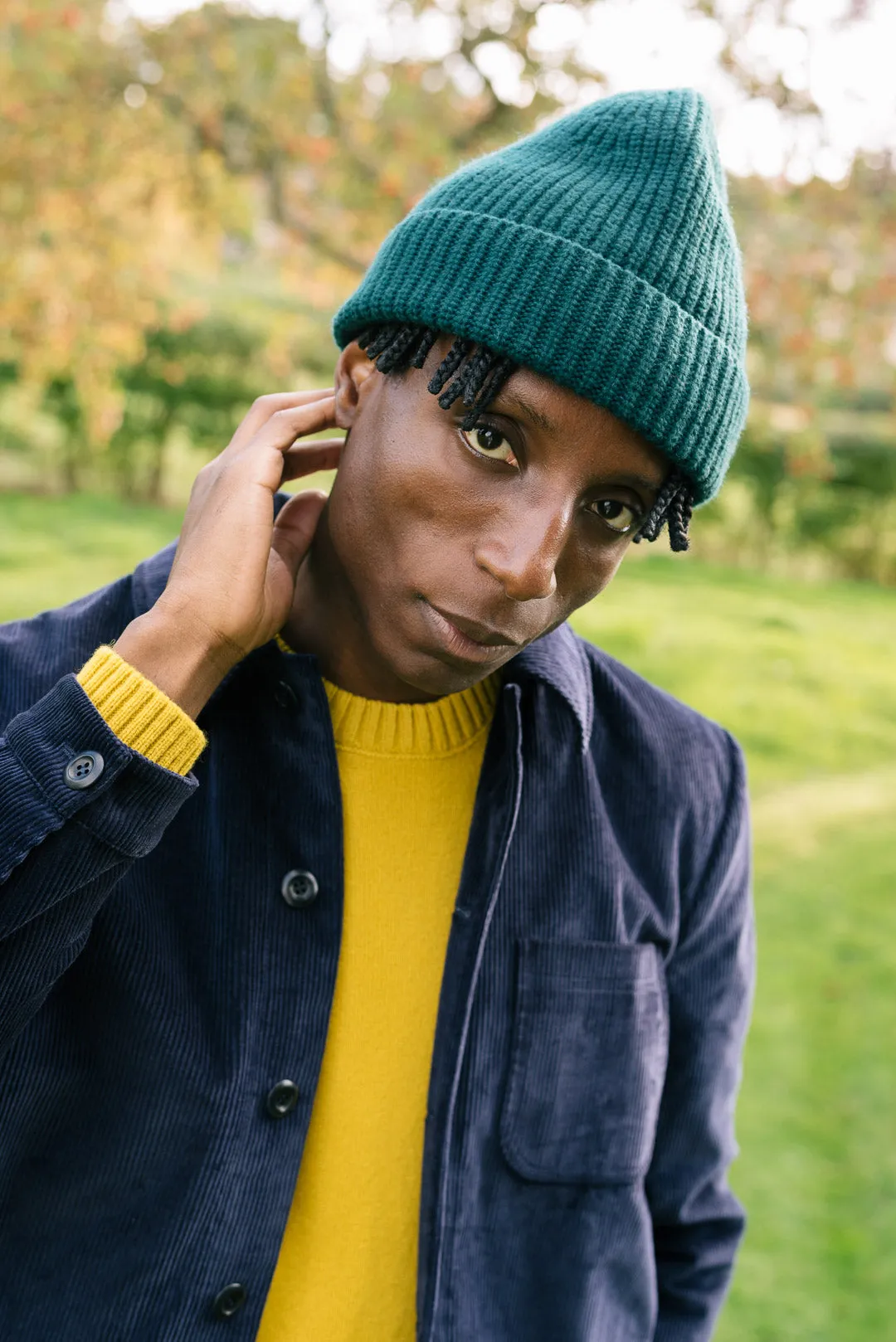 Green Cashmere Beanie