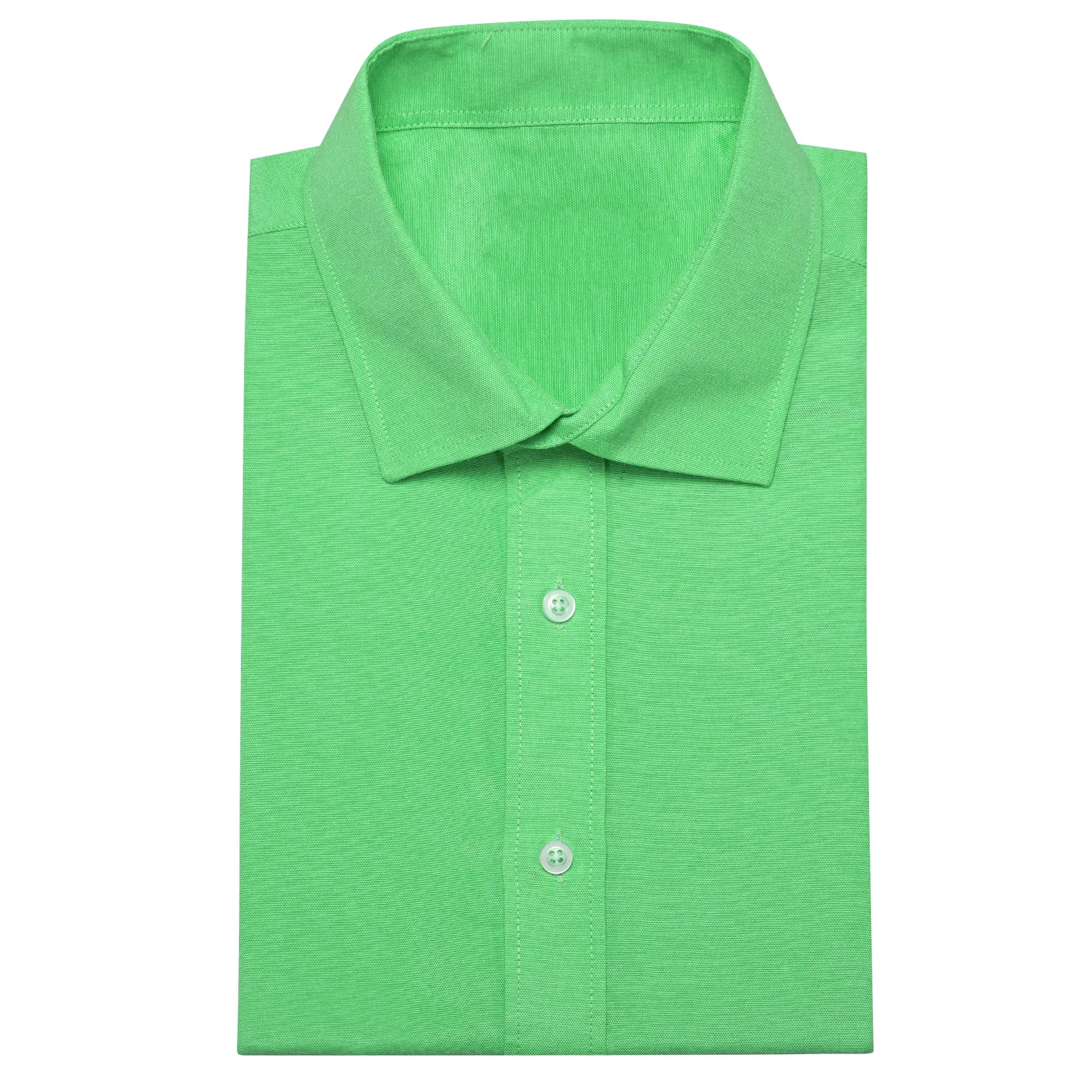 Green Solid Men's Long Sleeve Casual Shirt