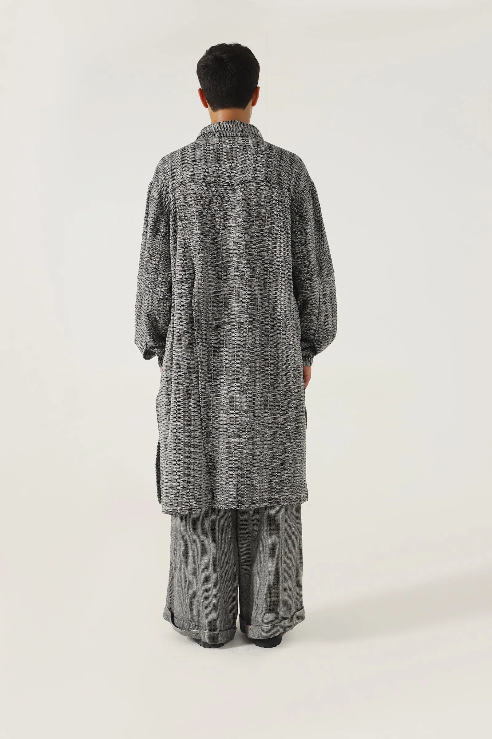 GREY HANDWOVEN SHALWAR