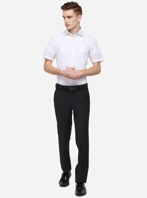 Grey Solid Slim Fit Formal Trouser | Metal