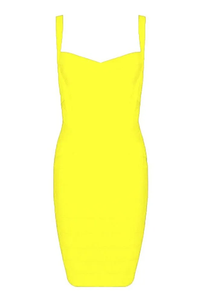 Heidi Bandage Mini Dress - Sun Yellow