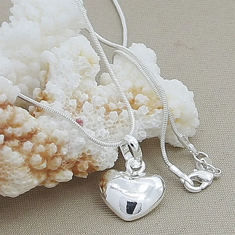 High Quality Silver Necklace 925 Sterling Silver Heart-Shape