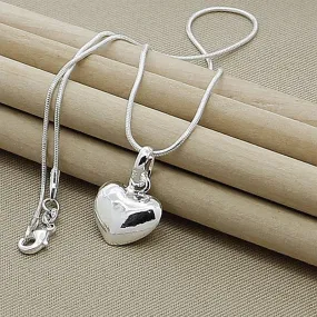 High Quality Silver Necklace 925 Sterling Silver Heart-Shape