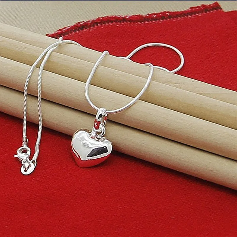 High Quality Silver Necklace 925 Sterling Silver Heart-Shape