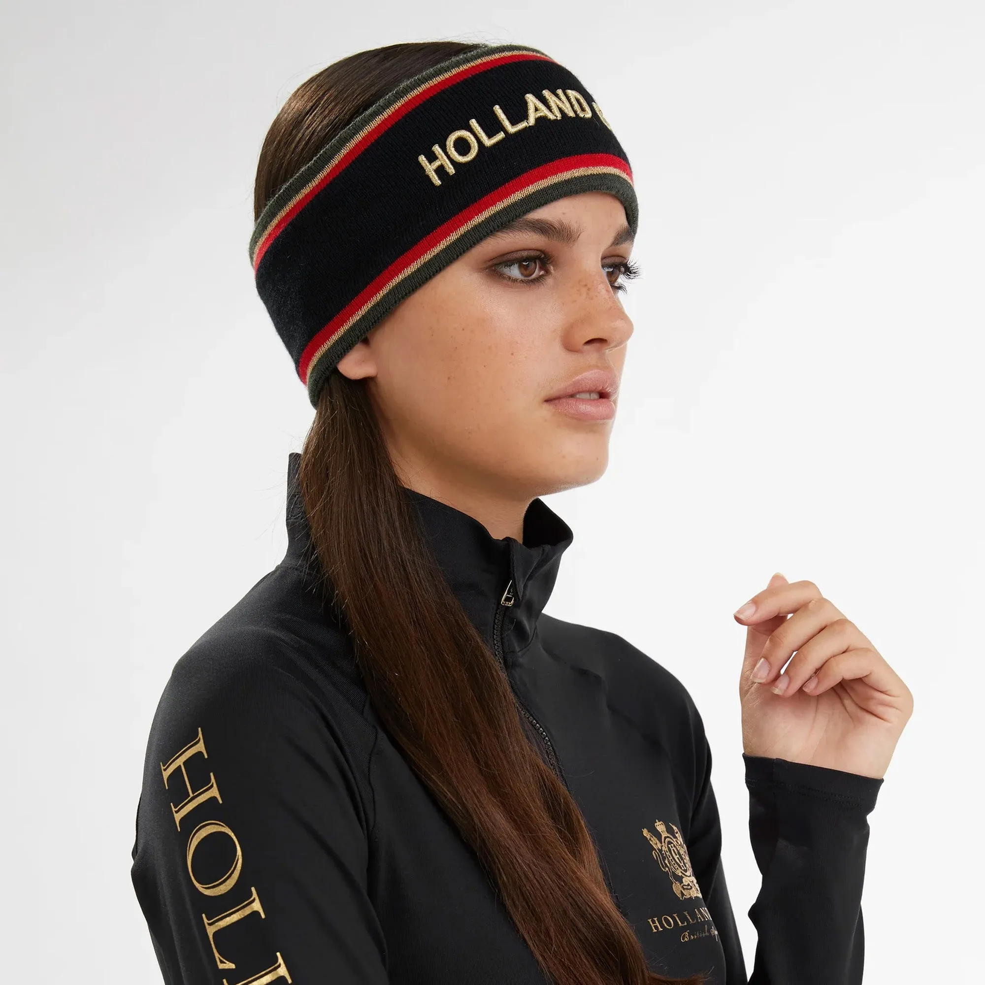 Holland Cooper Iconic Tri-Colour Headband - Navy/Gold