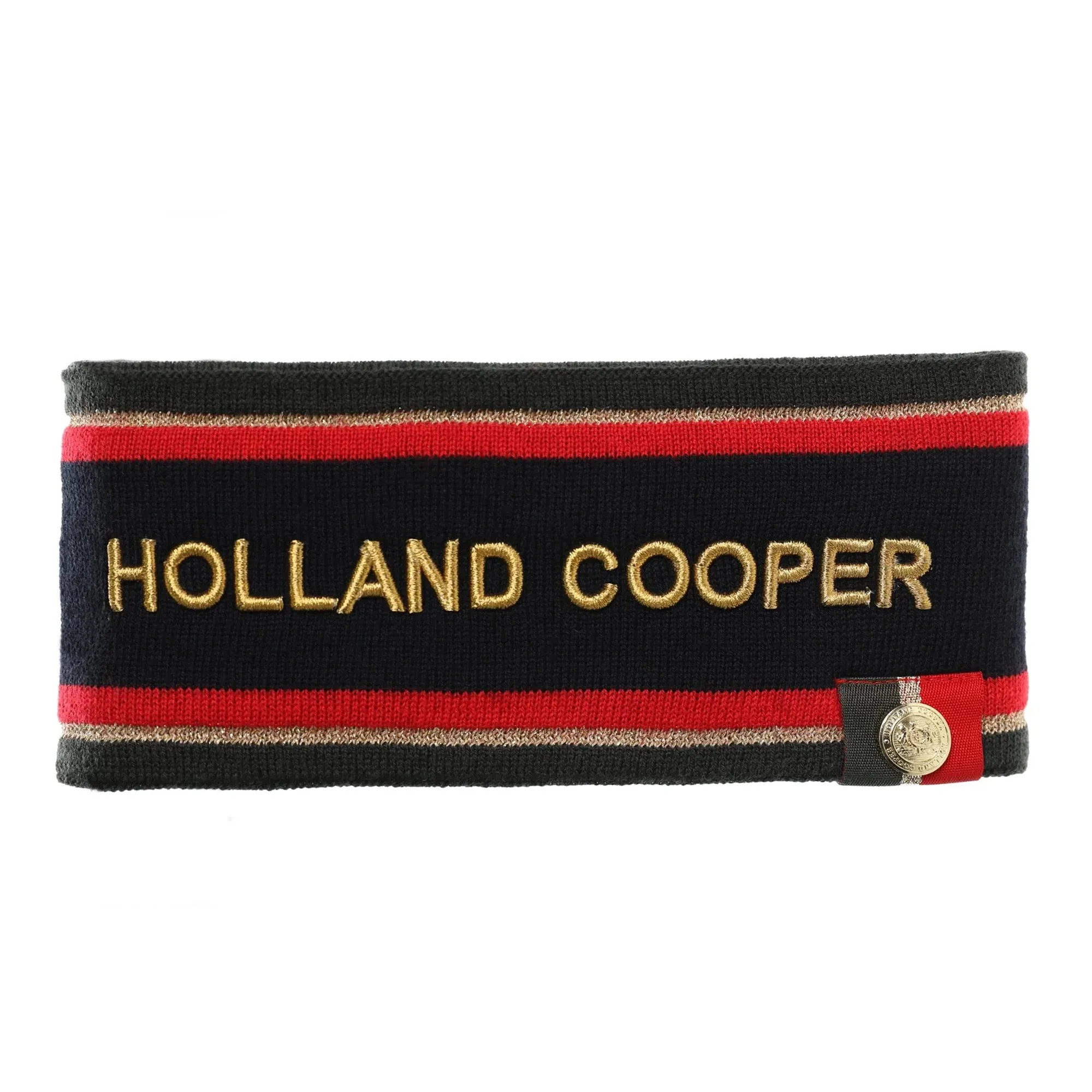 Holland Cooper Iconic Tri-Colour Headband - Navy/Gold