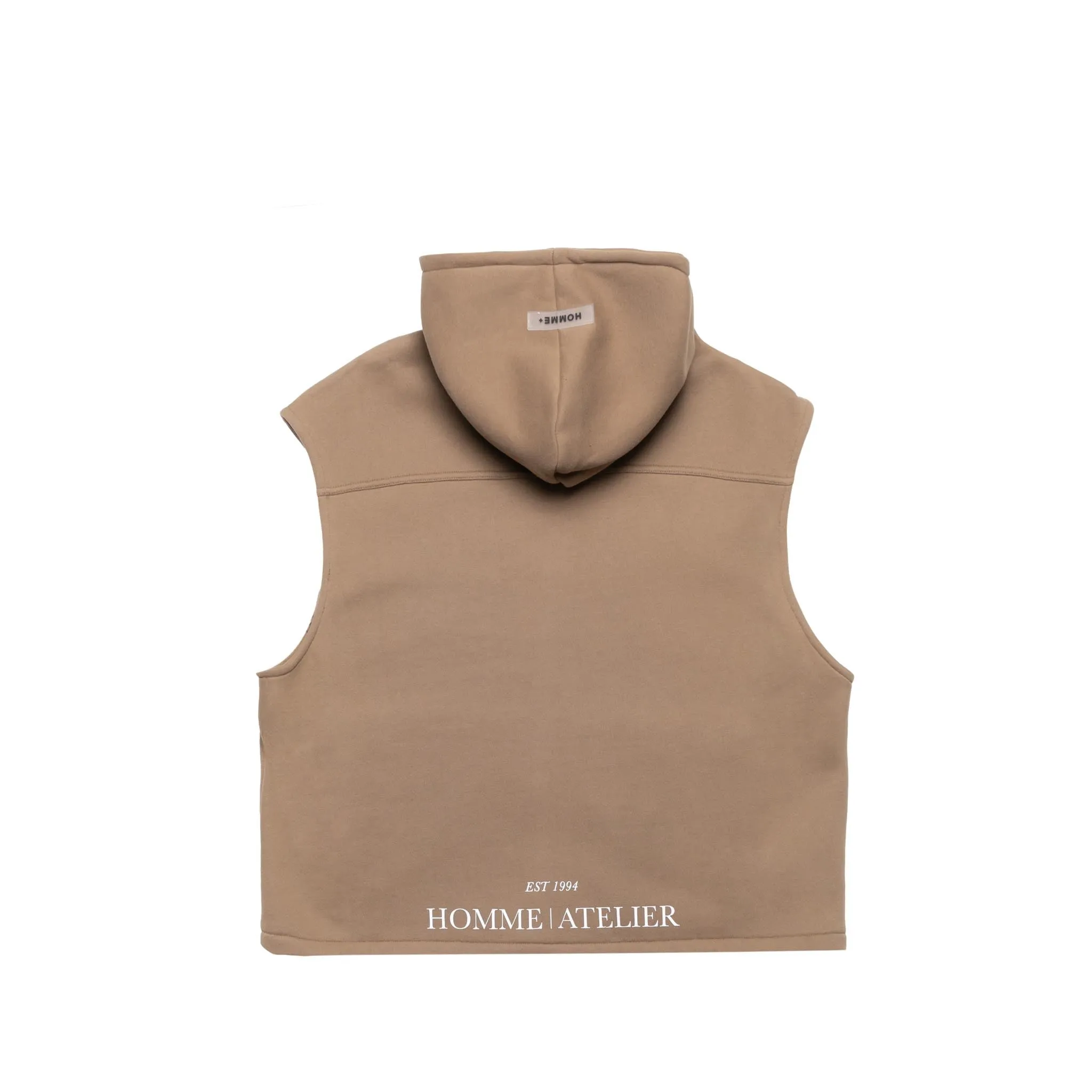 HOMME  Hooded Fleece Vest Mocha