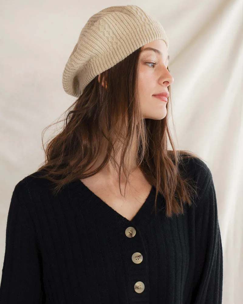 Hutton Knit Beret - Cream