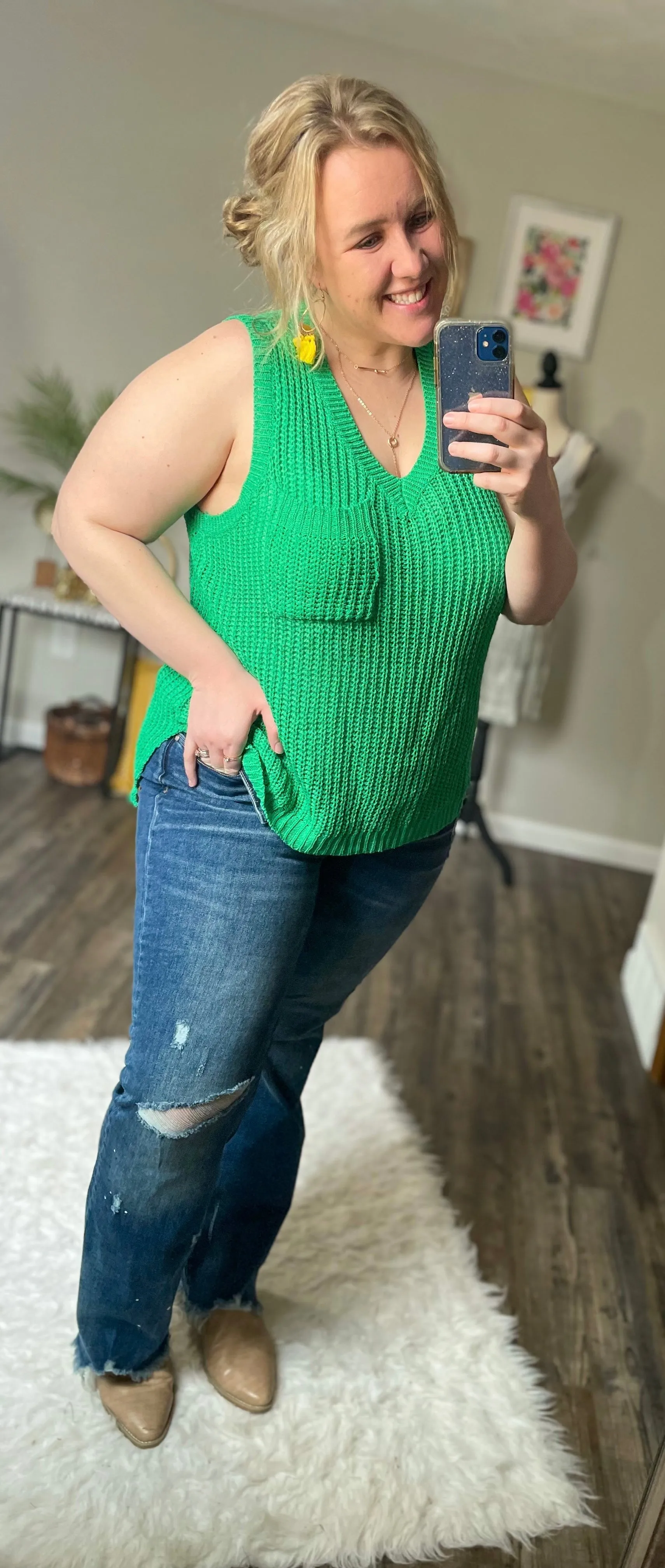 Jade knit top