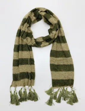 JC021801 Stripe Pearl Fringe Scarf