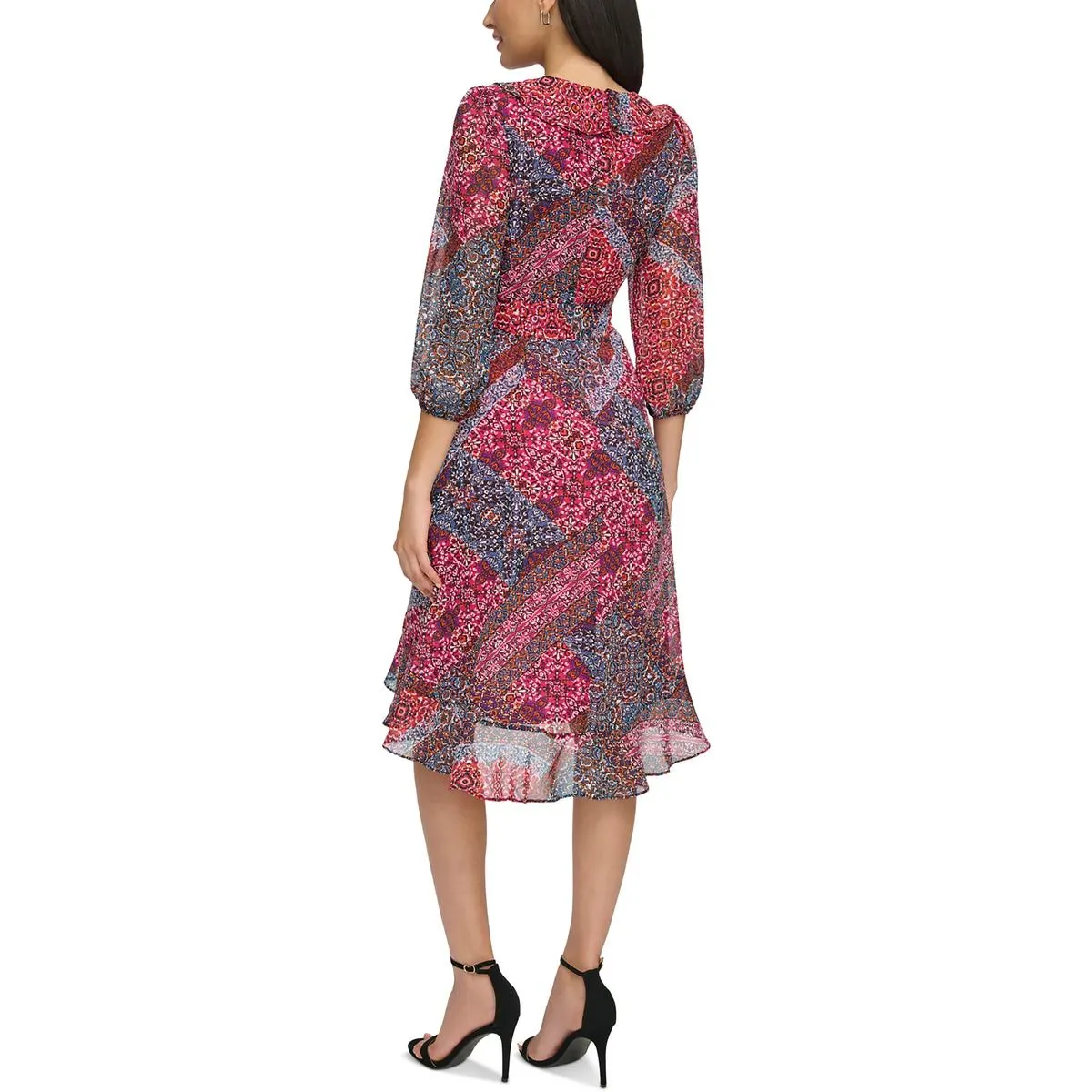 Jessica Howard Womens Ruffled  Wrap Dress