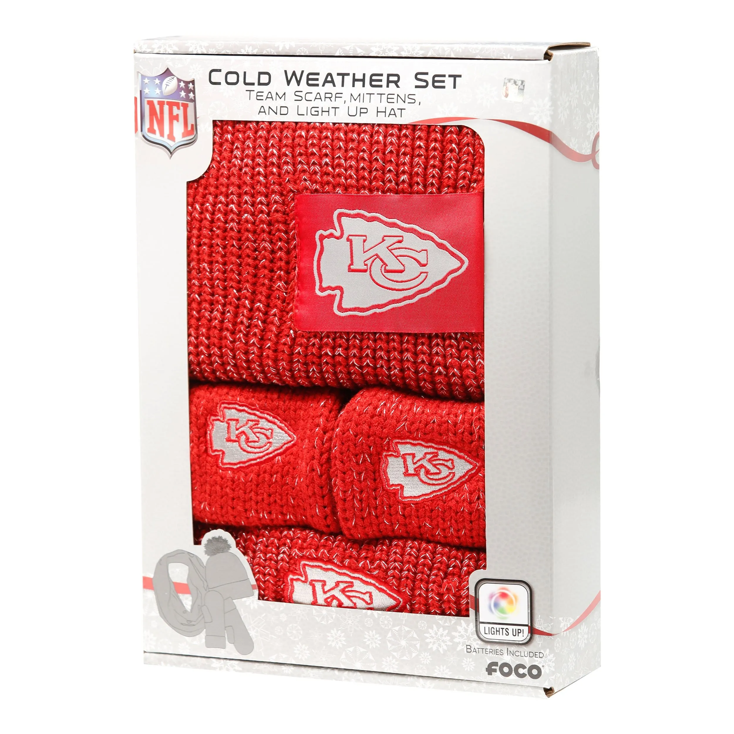 Kansas City Chiefs NFL Womens Glitter Knit Cold Weather Set