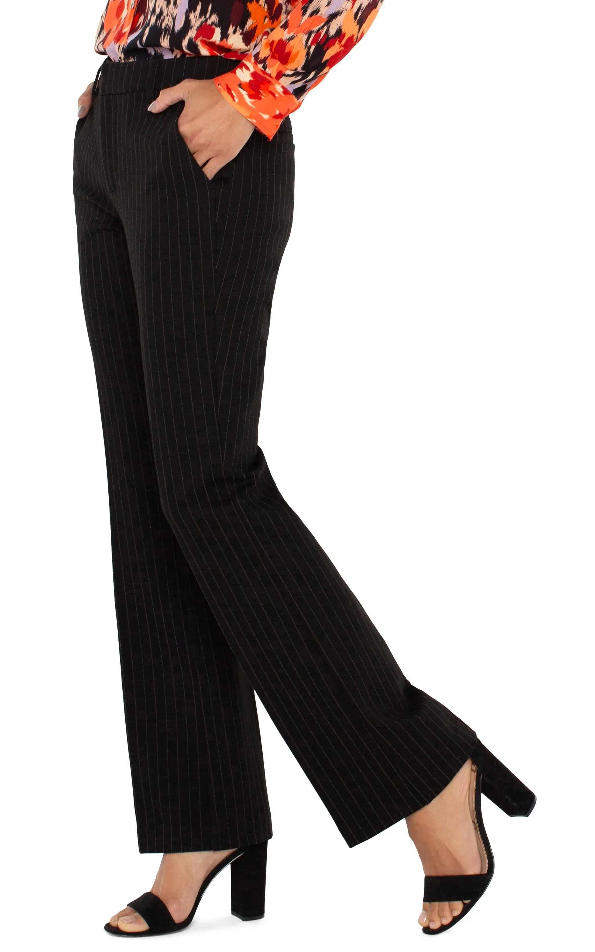 Kelsey Flare - Black & White Pinstripe