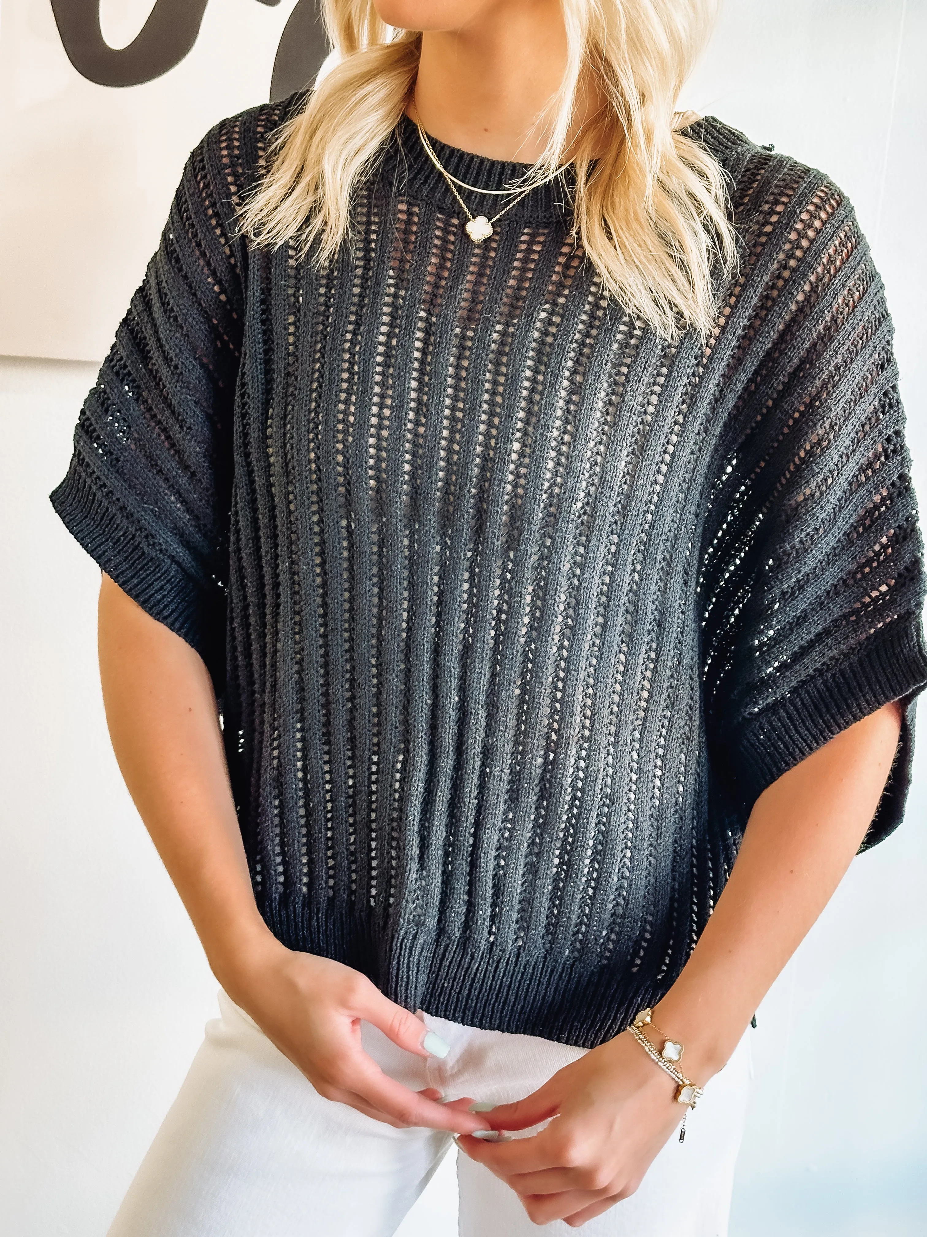 Knitted Dolman Sleeve Top