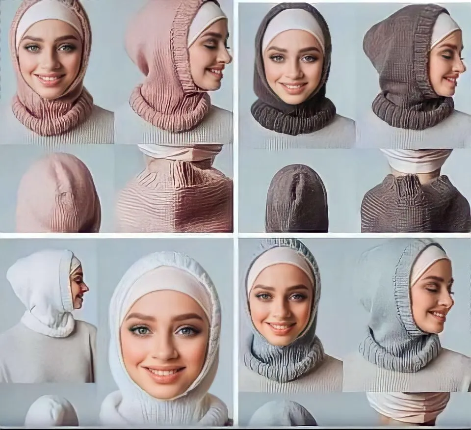 Knitted Hijab Beanie Hat Cap