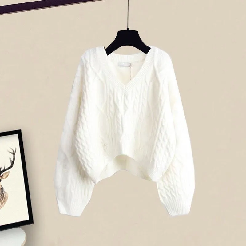 Korean Style Solid Color Pullover Sweater Outer Wear