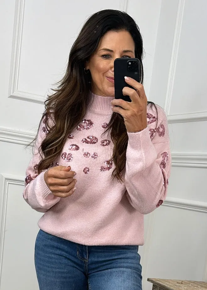 Lale Rose Sequin Detail Jumper