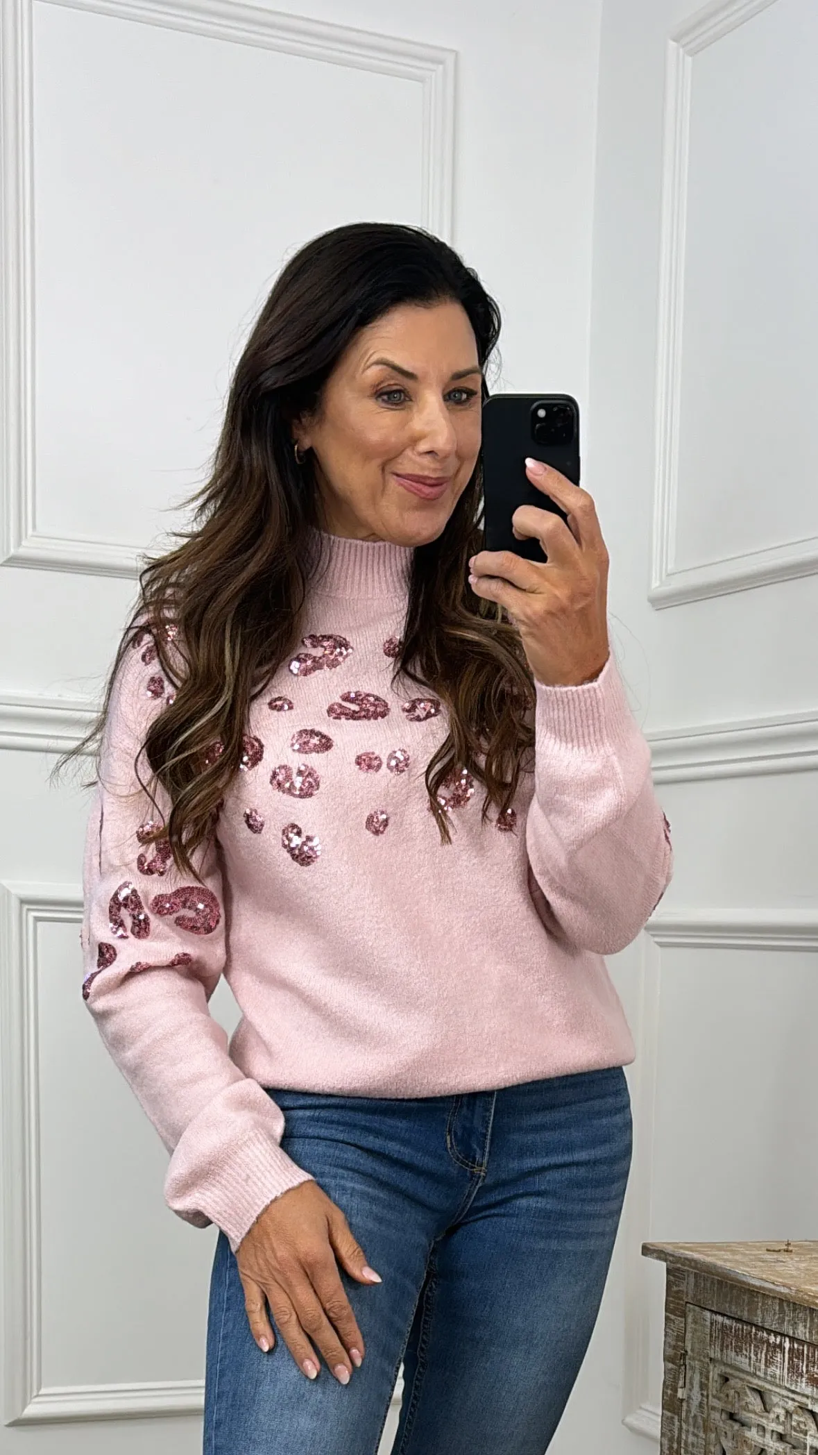 Lale Rose Sequin Detail Jumper