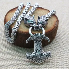 LANSEIS   Stainless Steel Norse Talisman Pendant Necklace - Several to Choose