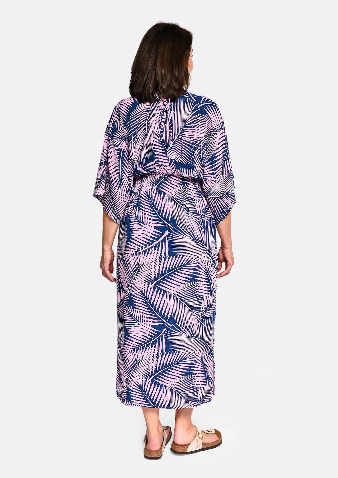 Leaf Print Maxi Dress