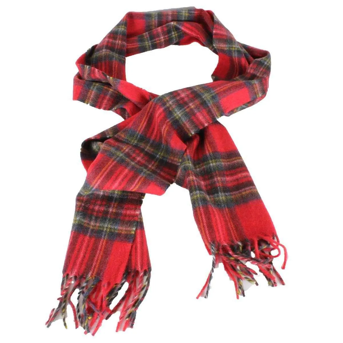 Locharron of Scotland Beau Stewart Royal Modern Cashmere Scarf - Red