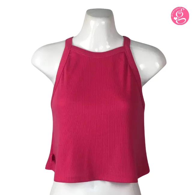 Loose Fit Knit Halter Swing Top