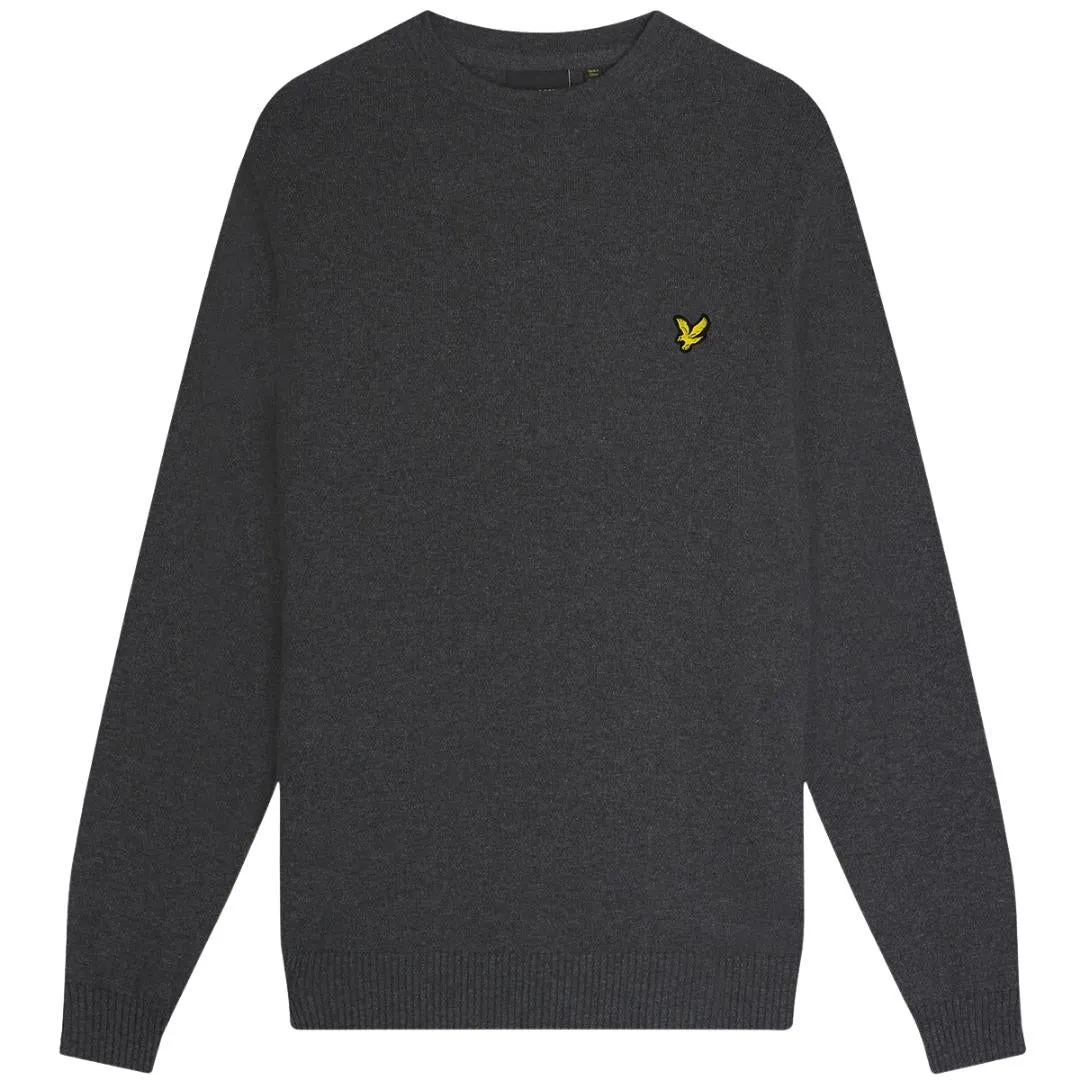 Lyle & Scott Cotton Merino Charcoal Marl Pull-over Jumper