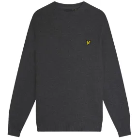 Lyle & Scott Cotton Merino Charcoal Marl Pull-over Jumper