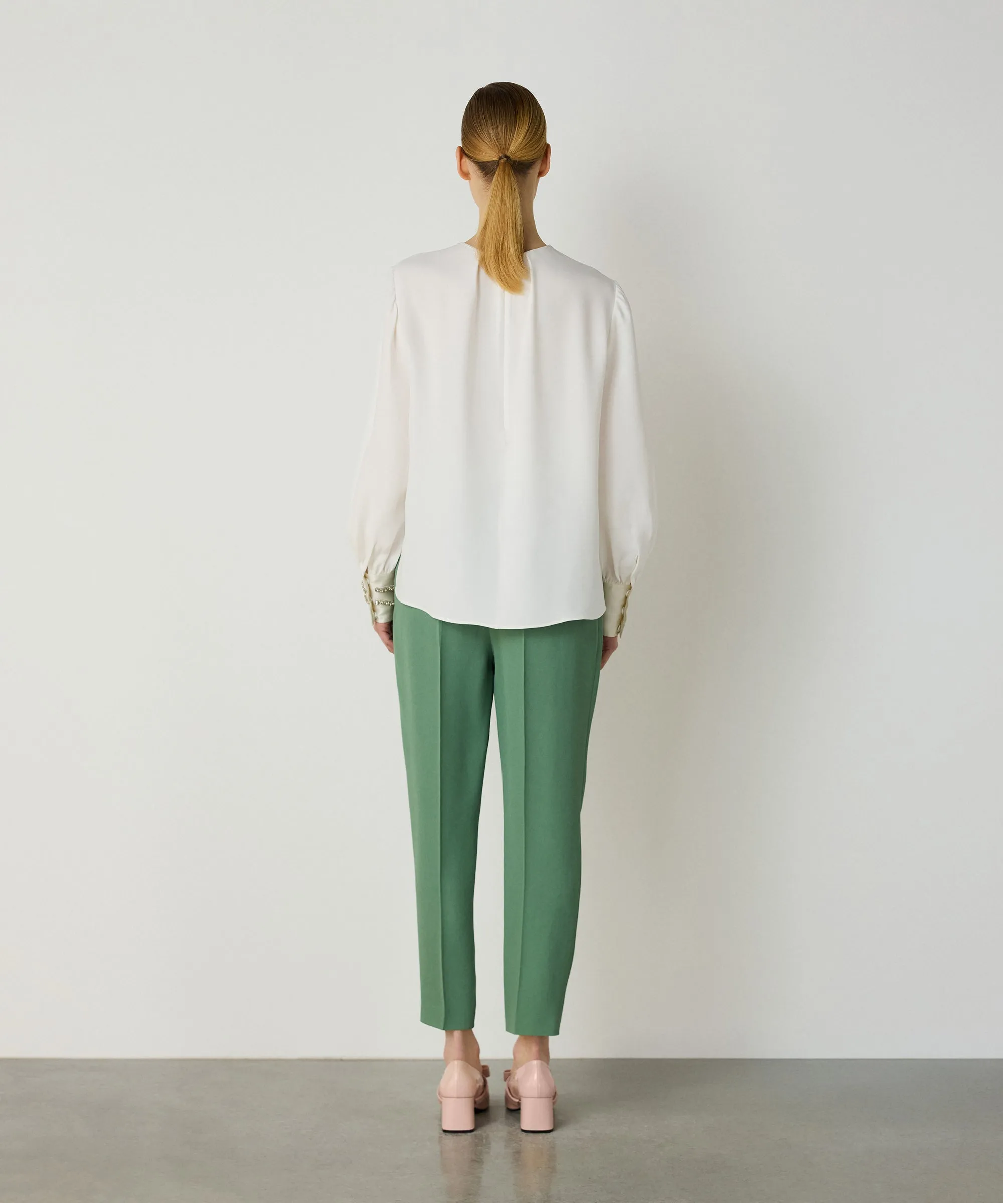 Machka Darted Crepe Trousers Green