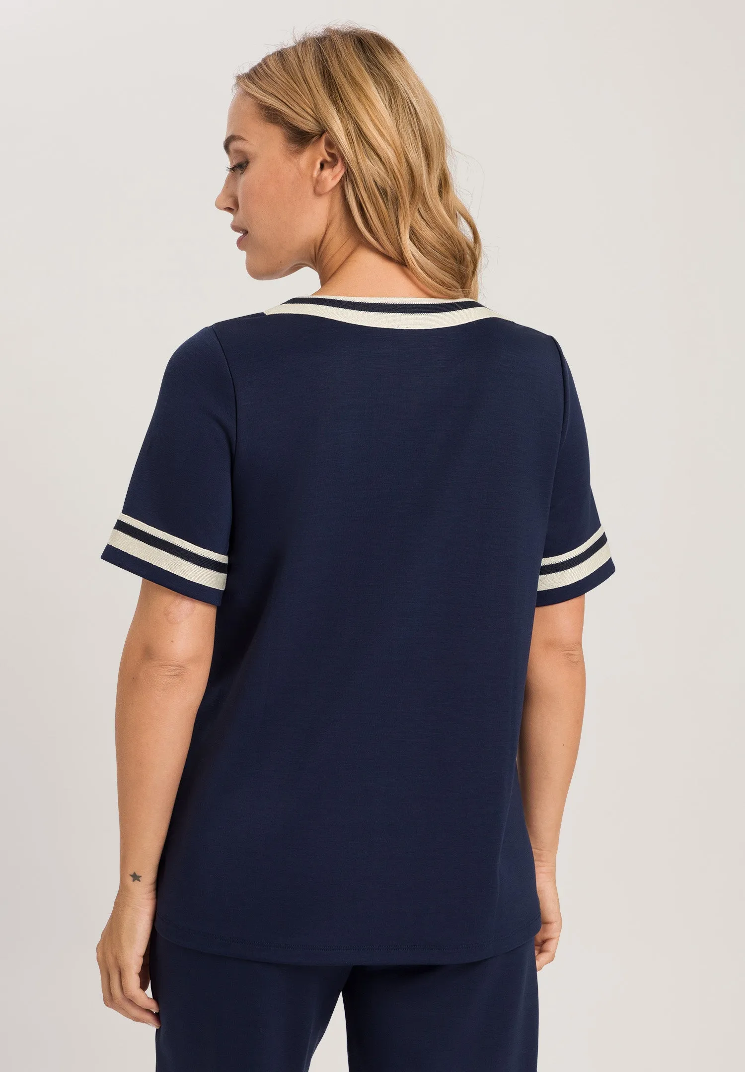 Madeleine Tencel V-Neck Top | Deep Navy 78816-1610