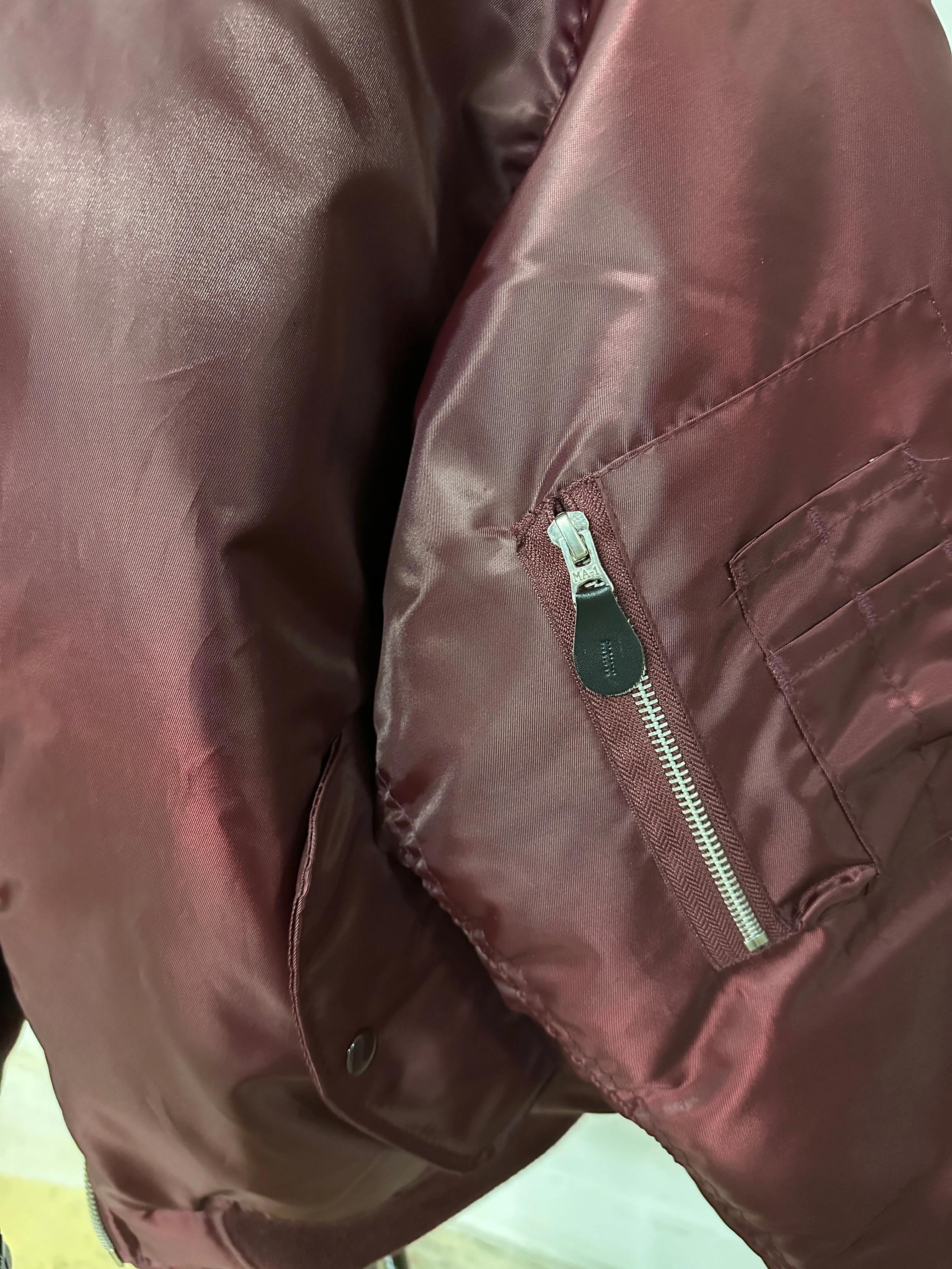 Maroon Bomber flight jacket