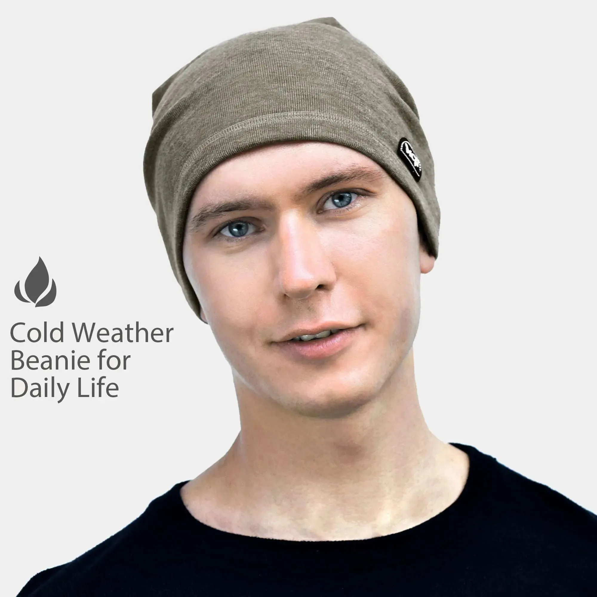 MCTi Lightweight Slouchy Beanie - Warm Stretchy Skull Cap for Running and Cycling