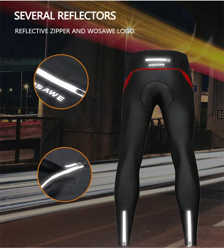 Men Cycling Trouser Tights Bicycle Bike 3D Gel Padded Reflective Legging MTB Bike Spring Autumn Cycling Pants