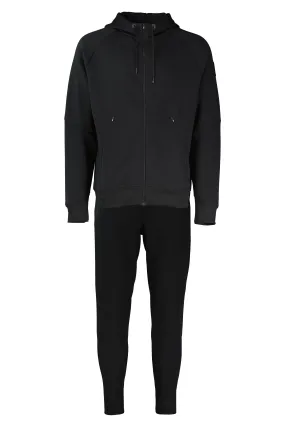 Men's On Running Black Zipped Hoodie & Black Sweatpants Tracksuit Set